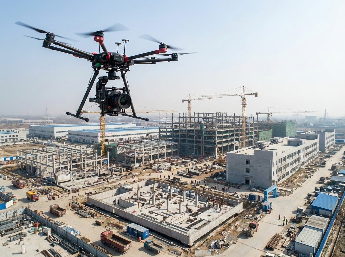 Drone Altivue en mission sur chantier — vue aérienne Marseille